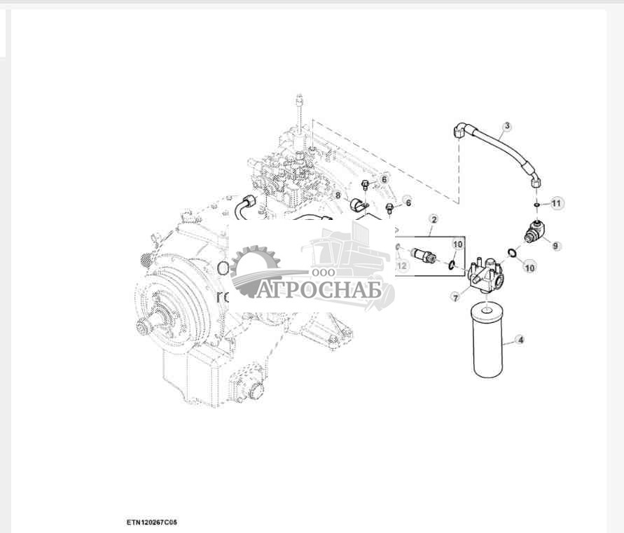 Фильтр картера коробки передач двигателя, Tier 2 и Final Tier 4 